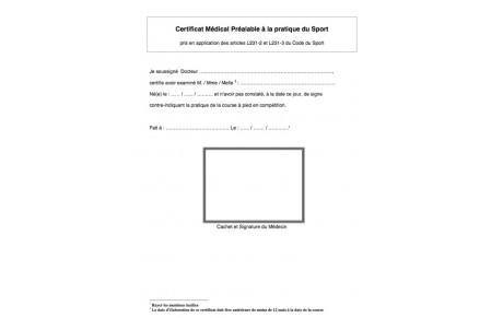 RAPPEL certificats médicaux non valides !!!